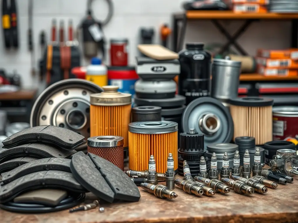 A detailed image of various automotive parts, such as starters, alternators, and radiators, ready for scrap metal recycling at ECM Recycling.